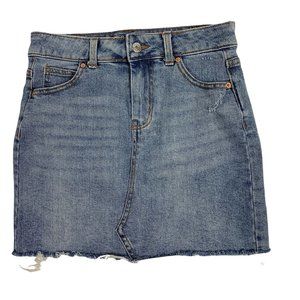 Wild Fable 0 Denim Jean Skirt Raw Hem Distress 31